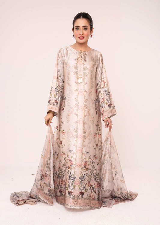 Ivory Bloom Grace Kameez With  Dupatta Set