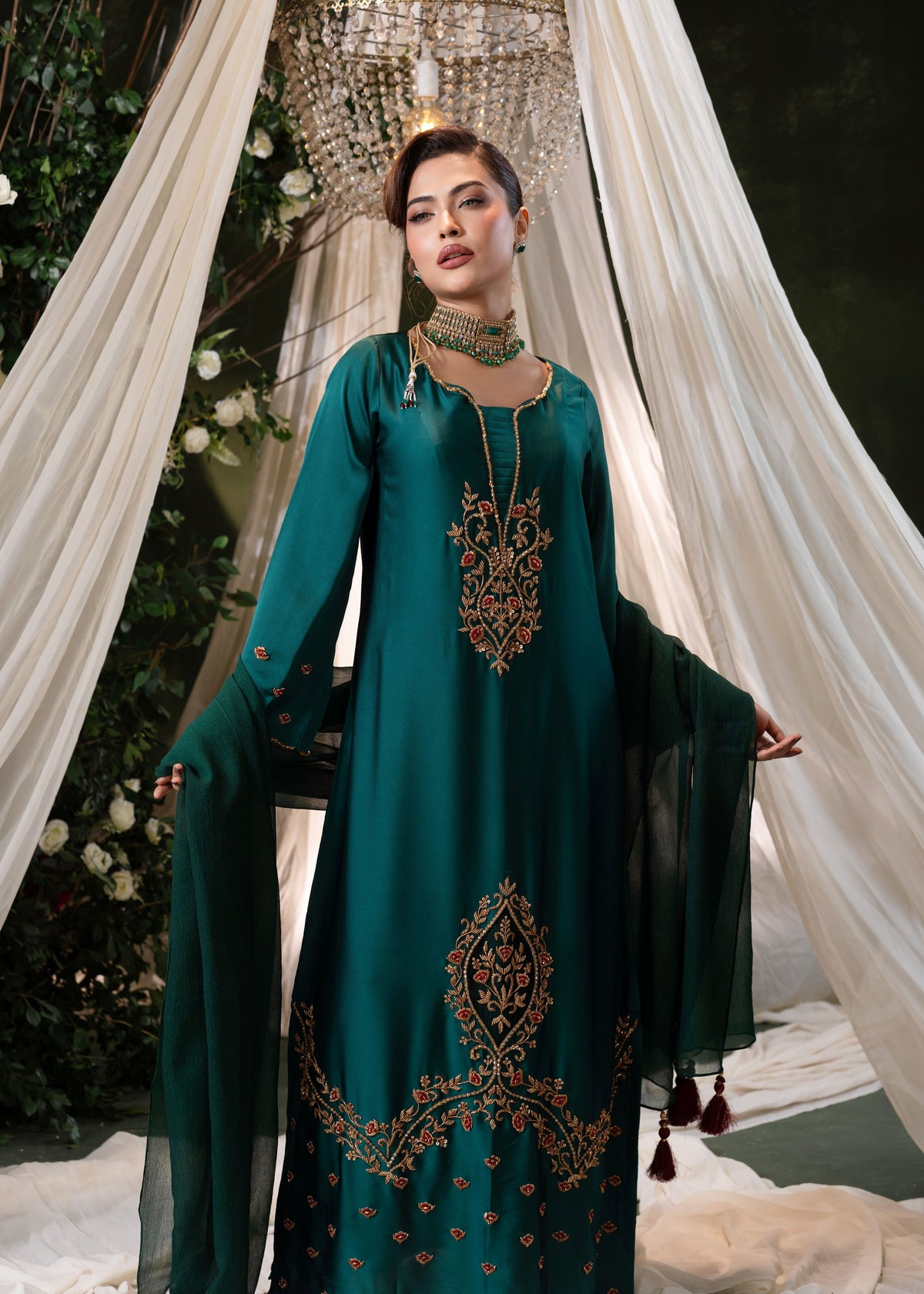 Teal Royale Long Kameez