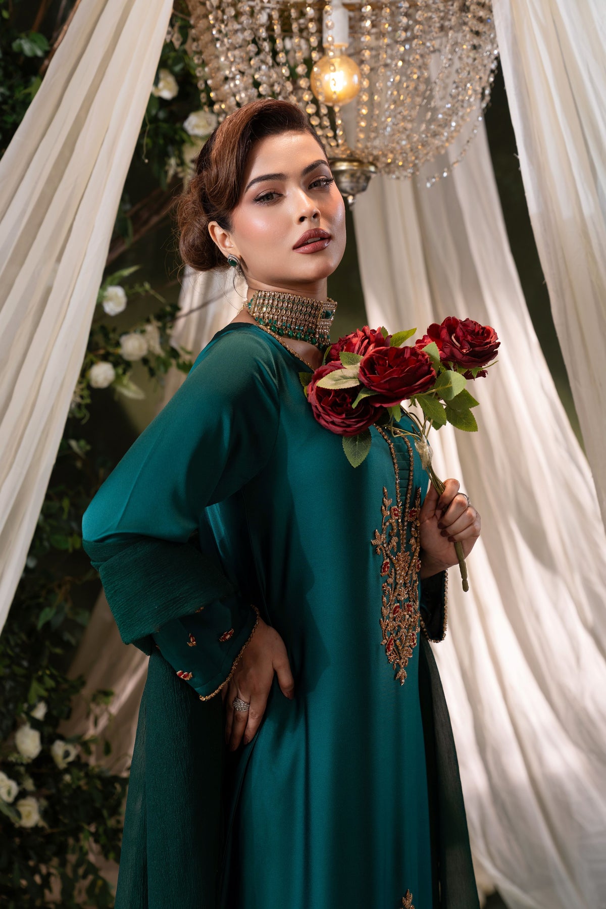 Teal Royale Long Kameez