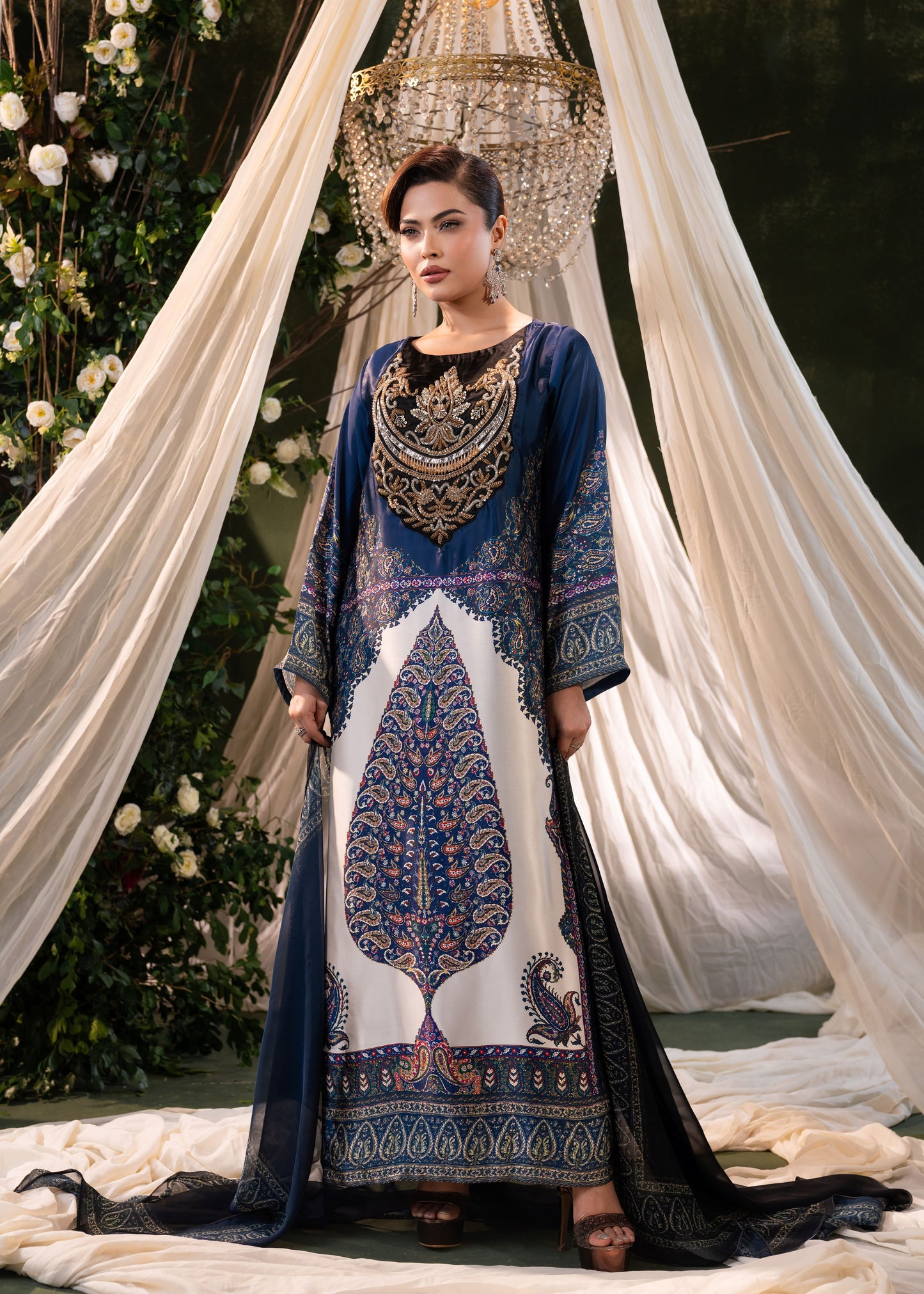 Regal Allure Kameez And Orna Set