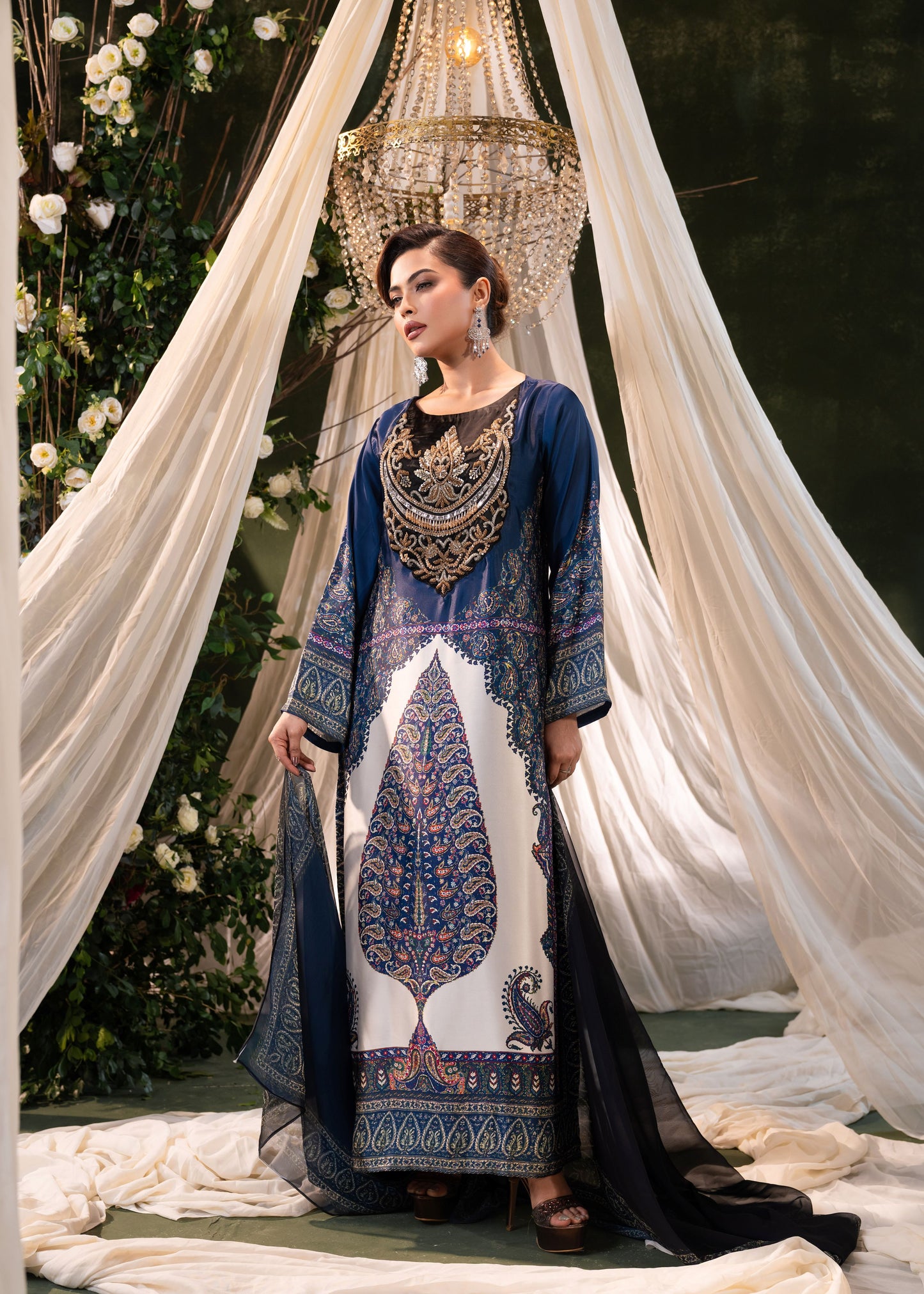 Regal Allure Kameez And Orna Set