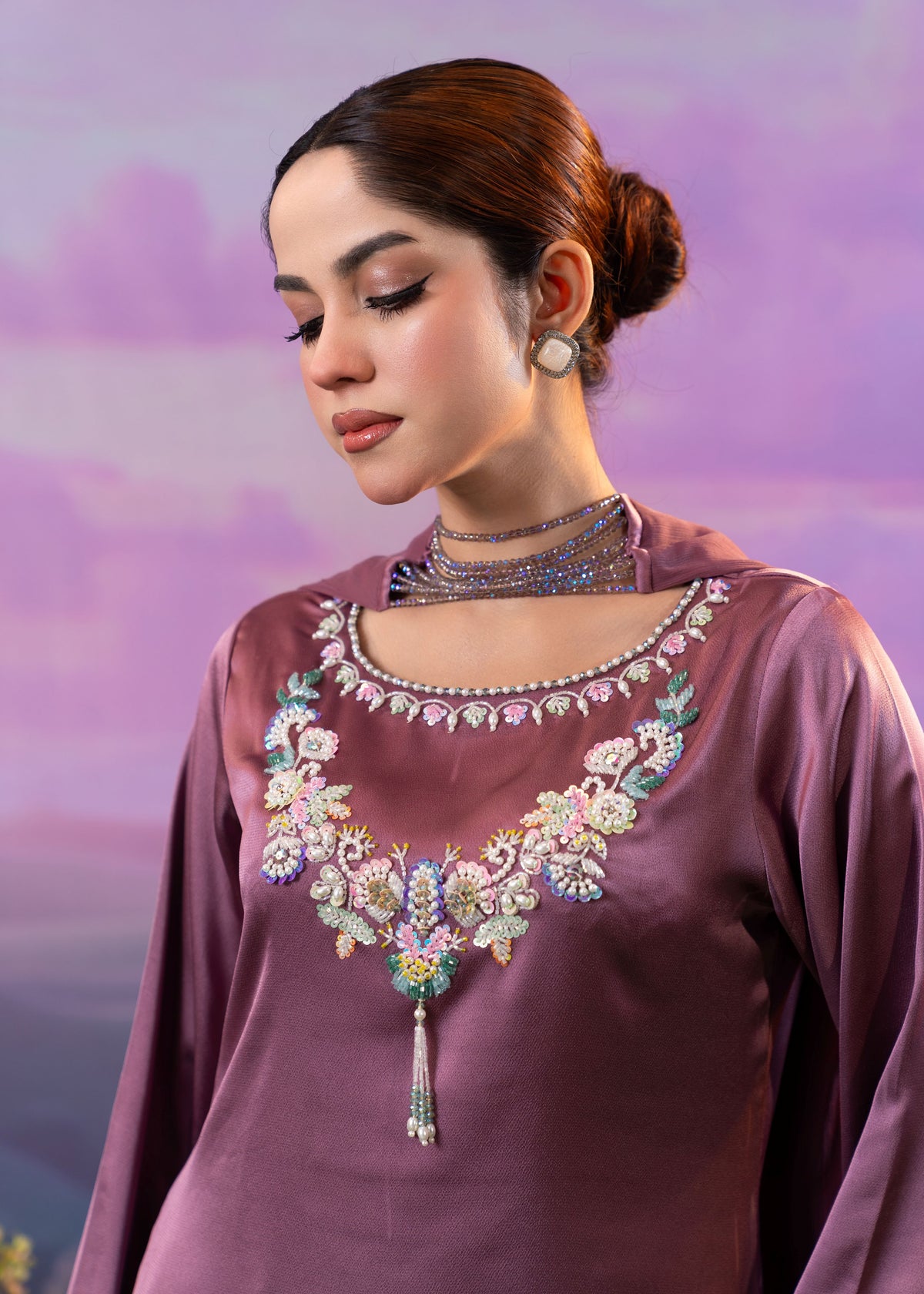 Mauve Bloom Three-Piece Set
