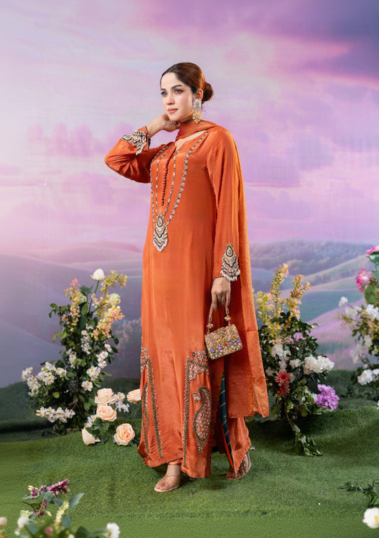 Burnt Orange Luxe Three Piece Set