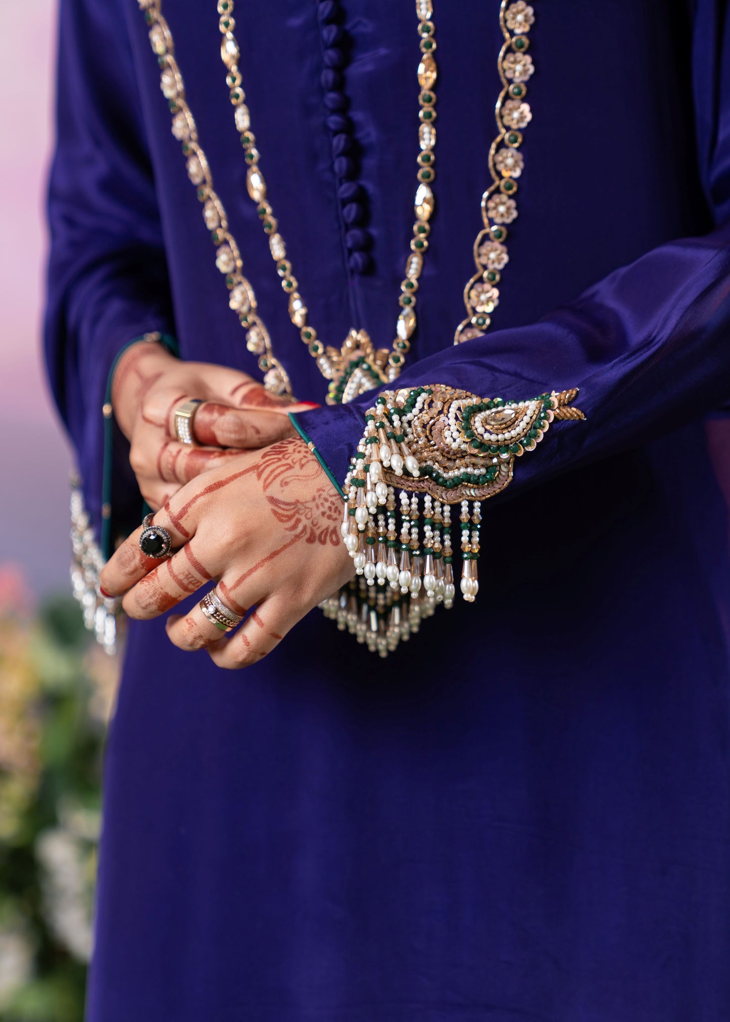 Royal Violet Ethnic Elegance Long Kameez