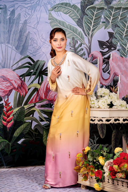 Golden Blush Ombre Kameez