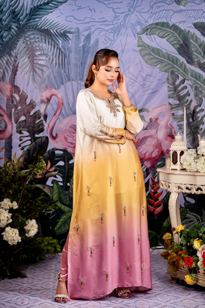 Golden Blush Ombre Kameez