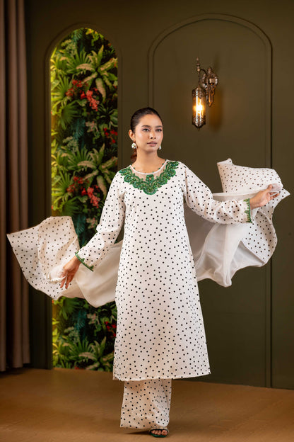 Ivory Charm Polka Shalwar Kameez