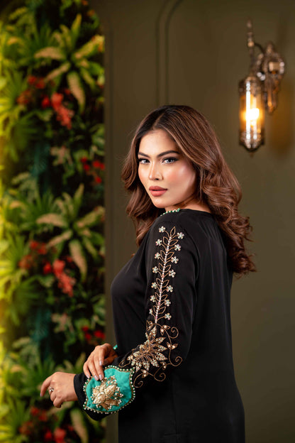 Midnight Regal Karchupi Co-Ord