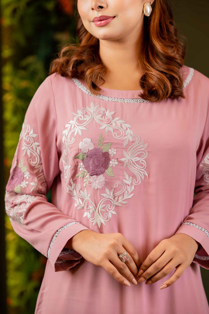 Rose Blush Embroidered Set