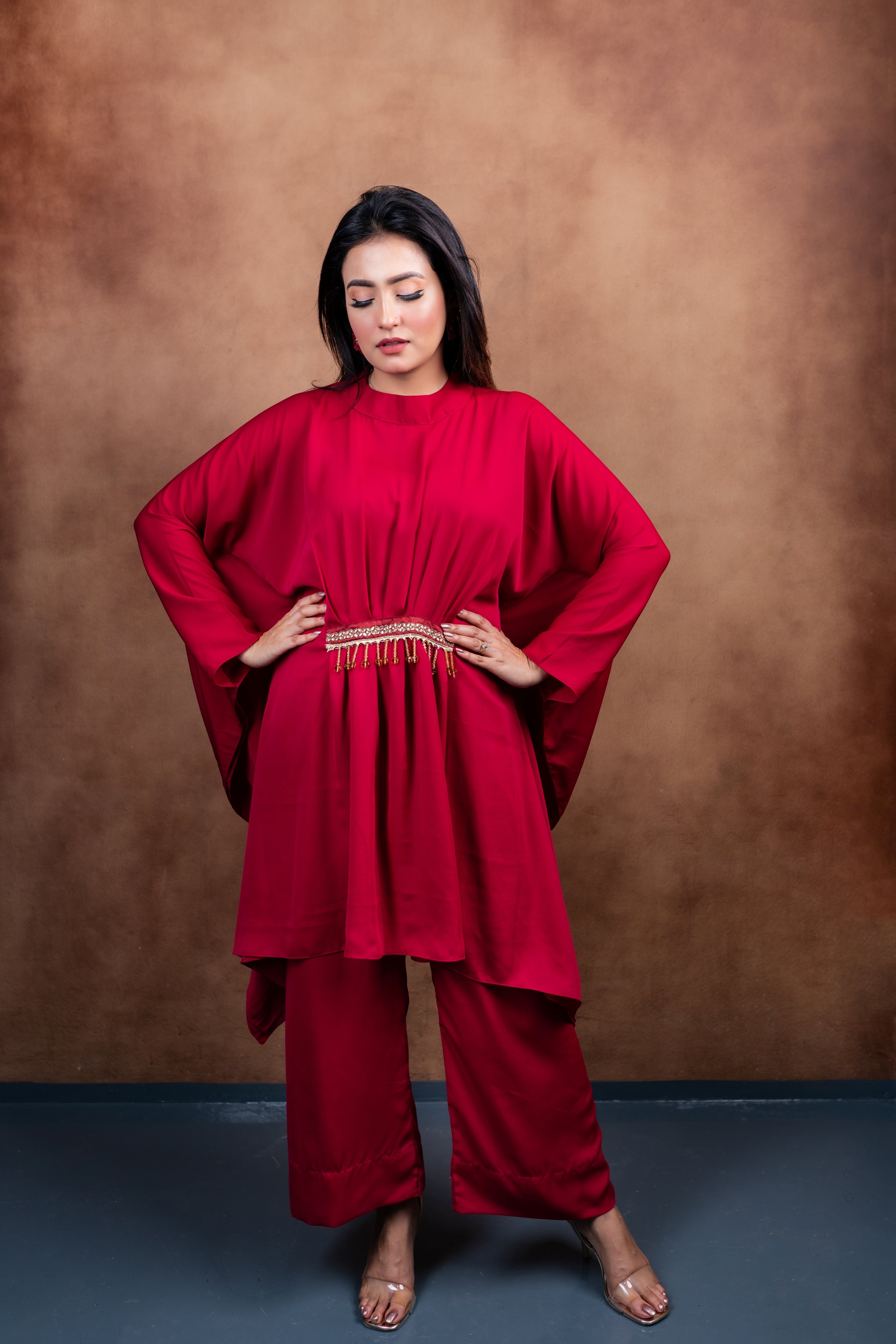 Ruby Flow Kaftan Set – Exclusia