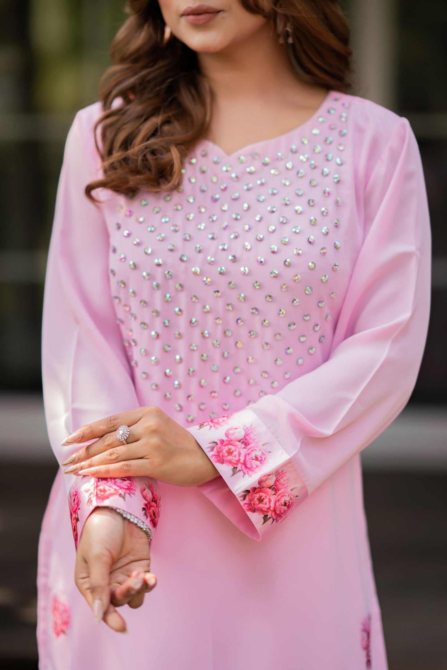 Rose Quartz Bloom Ensemble Three Piece  set