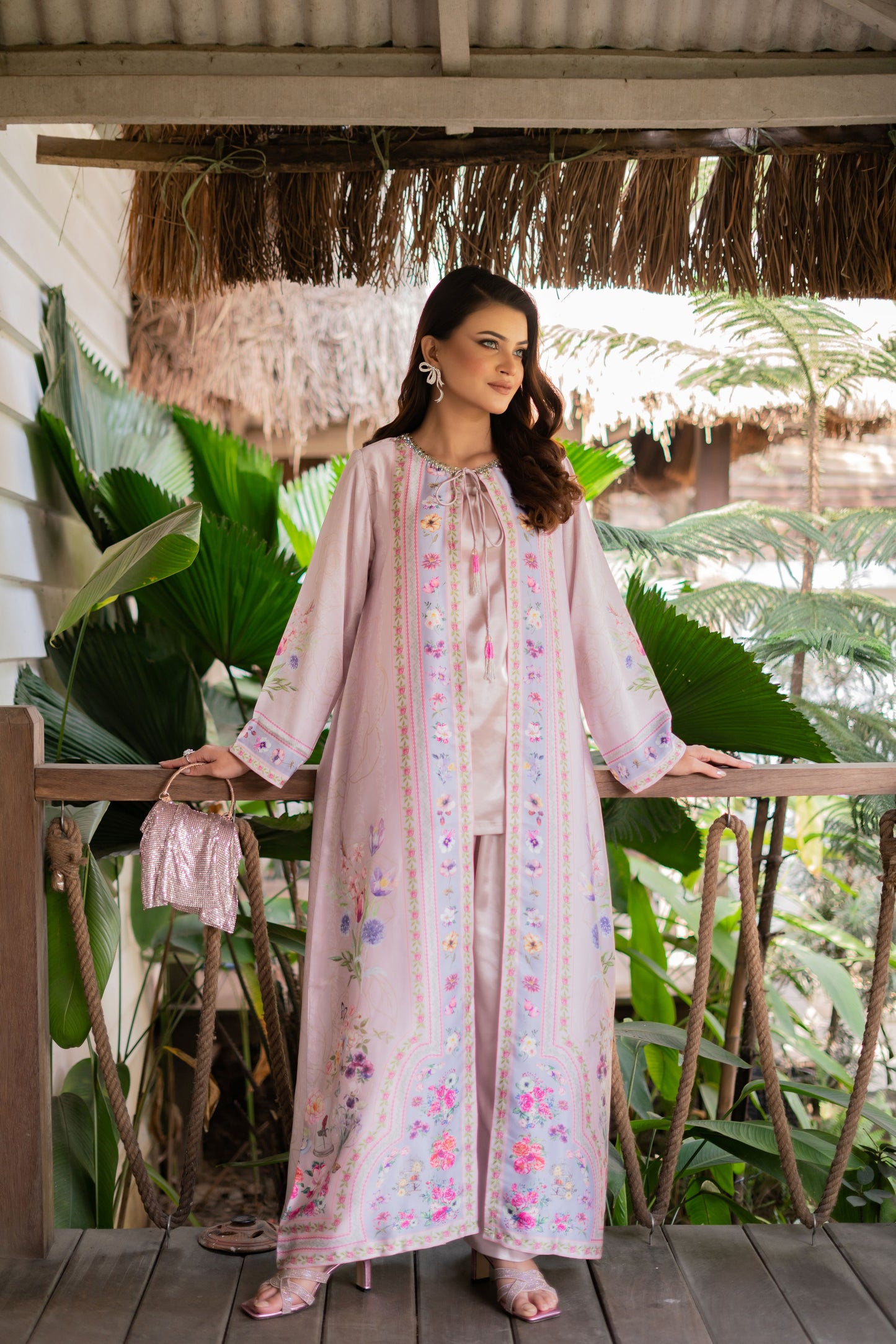 Blush Garden Long Shrug Set
