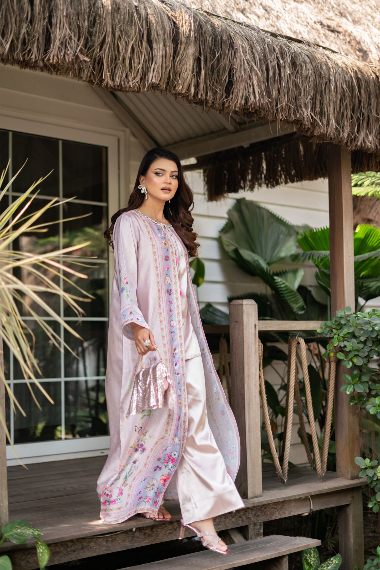 Blush Garden Long Shrug Set