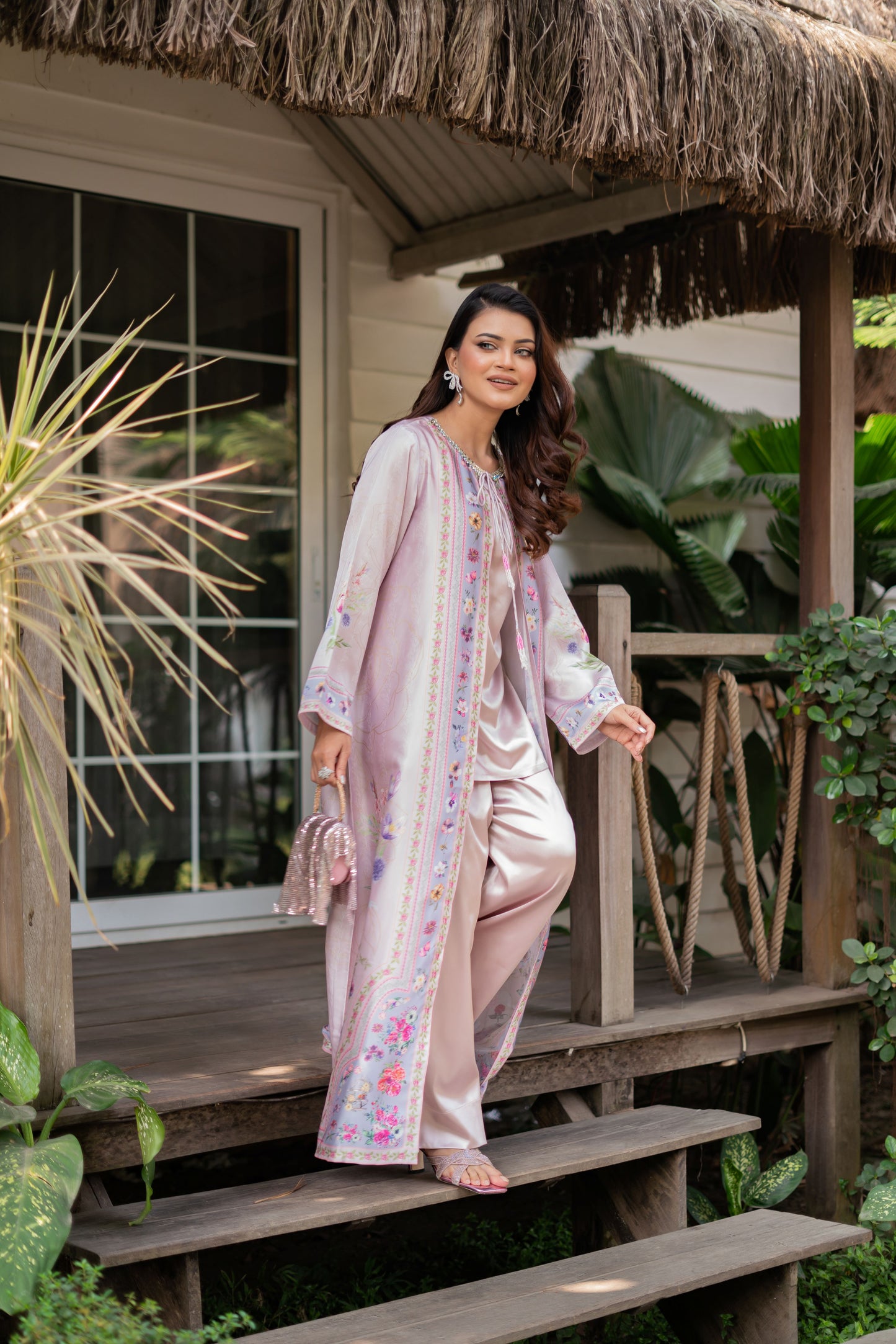 Blush Garden Long Shrug Set