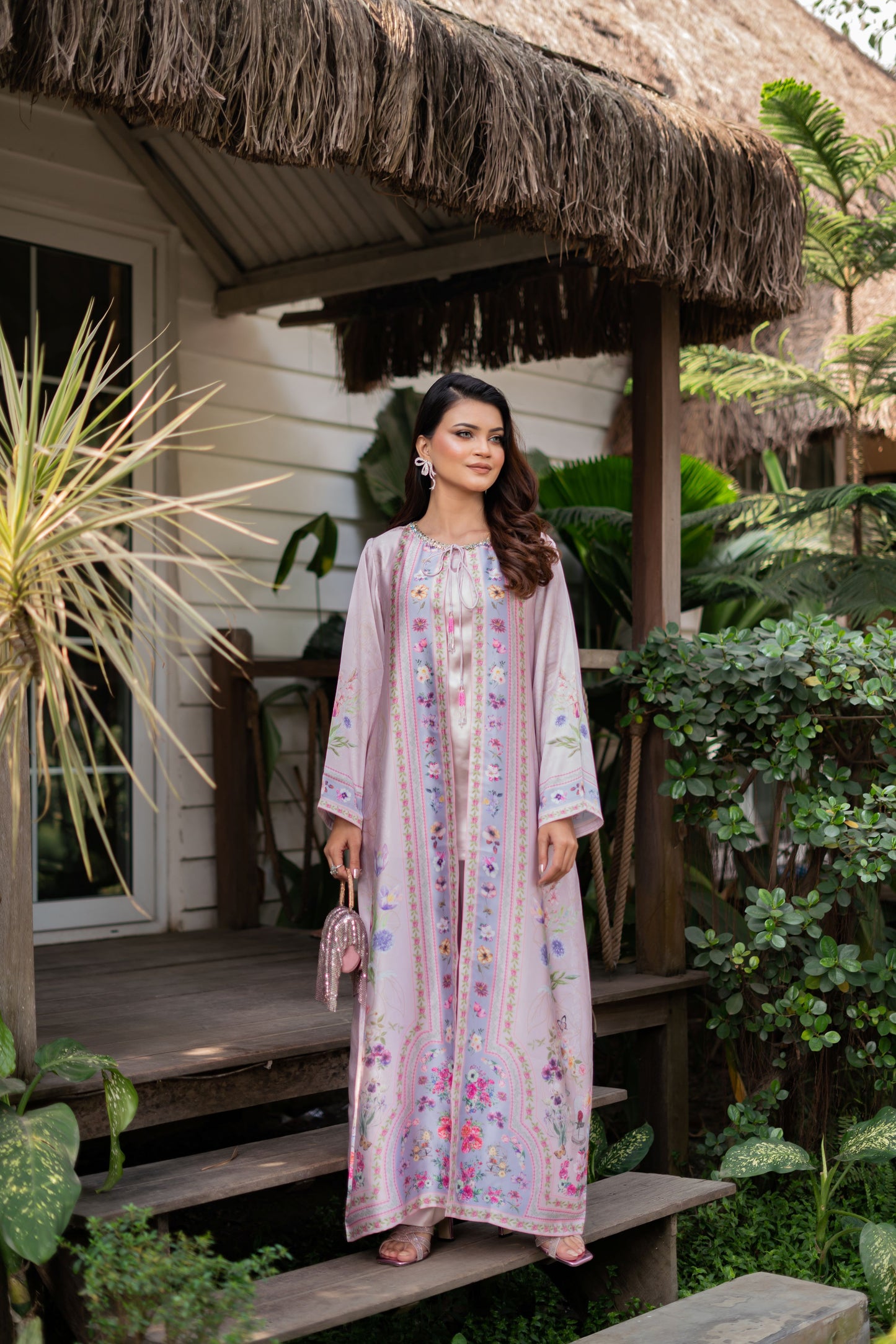 Blush Garden Long Shrug Set