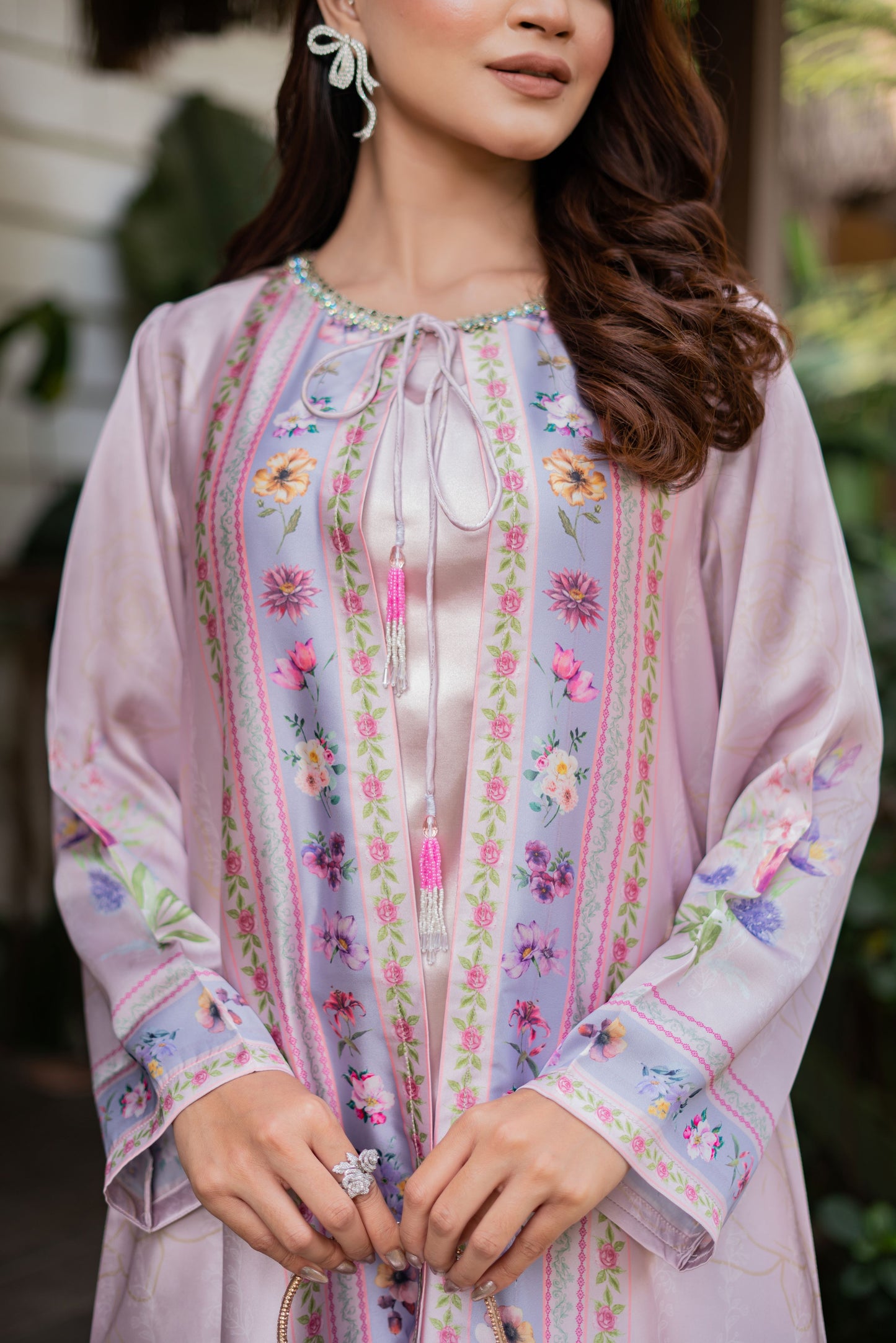 Blush Garden Long Shrug Set