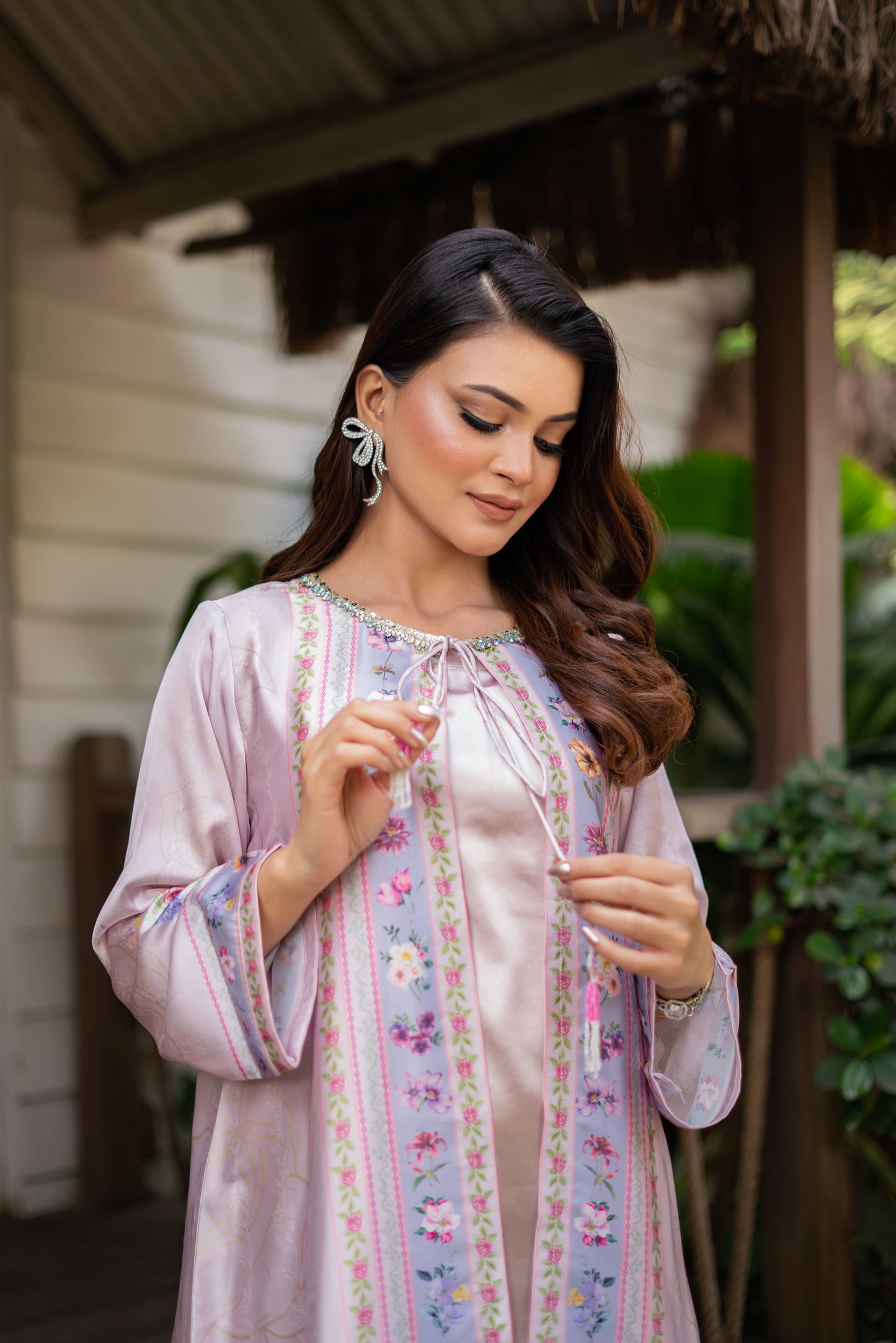 Blush Garden Long Shrug Set