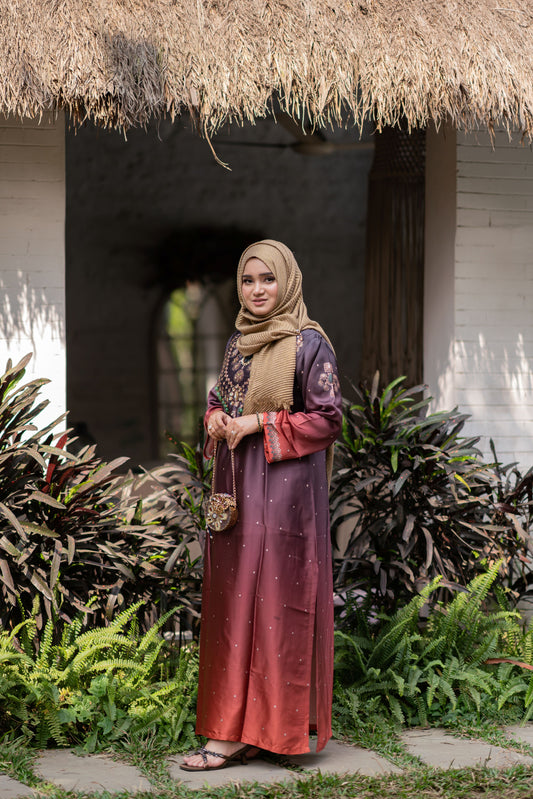 Rust Royale Long Embellished Kameez And Pant Set