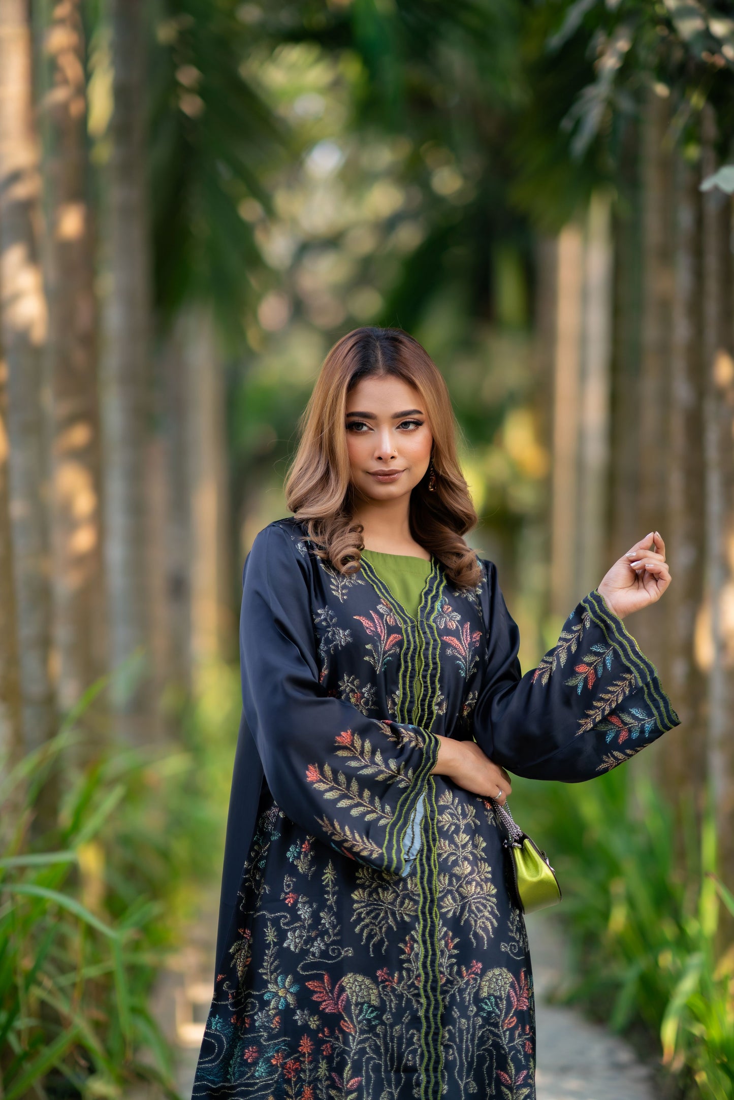 Midnight Garden Kurti Set