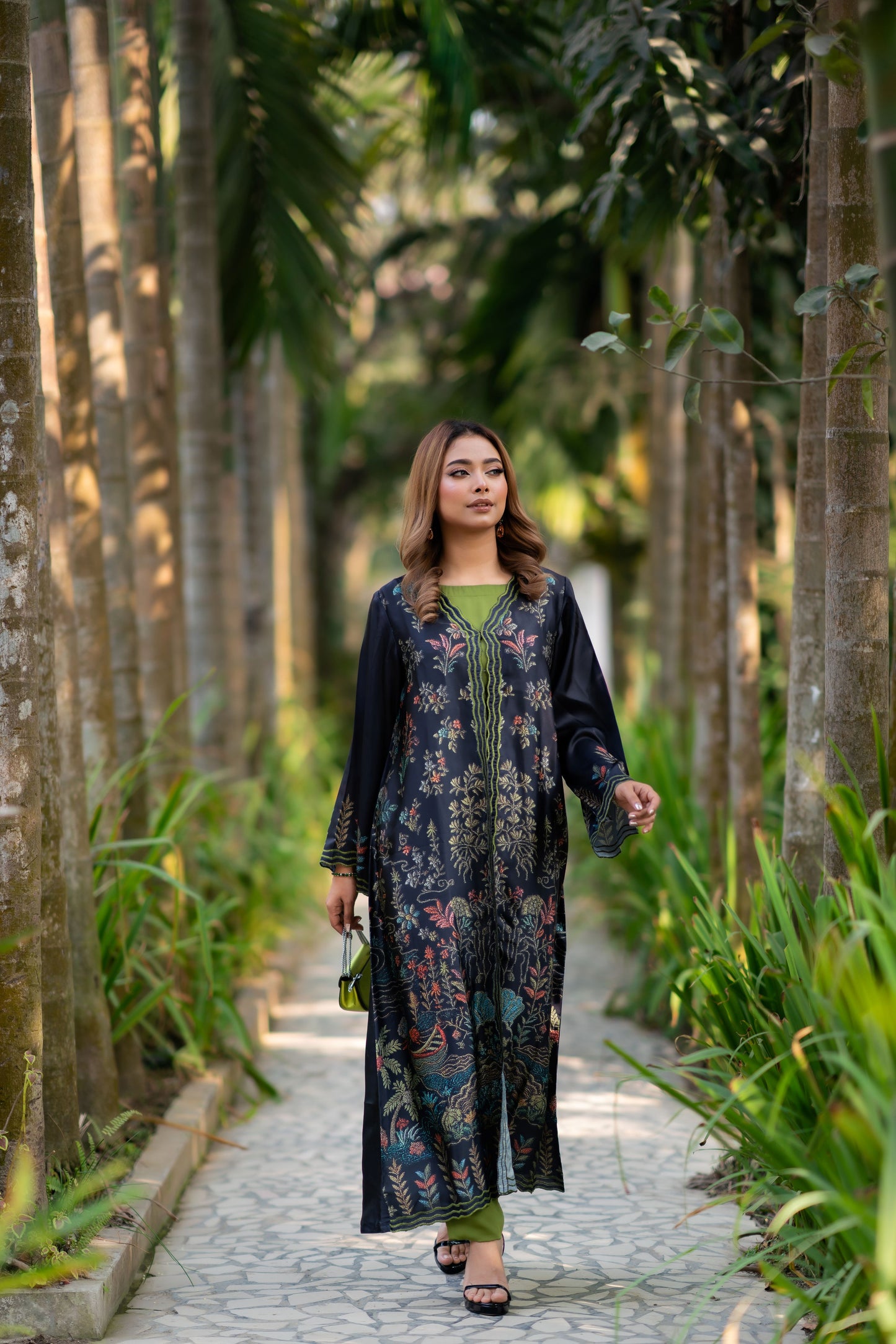 Midnight Garden Kurti Set