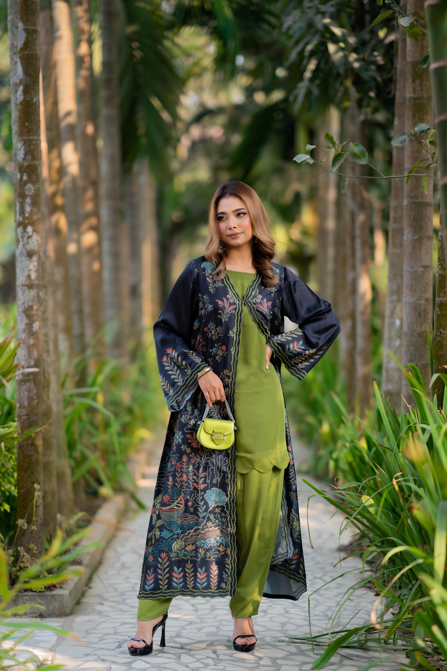 Midnight Garden Kurti Set