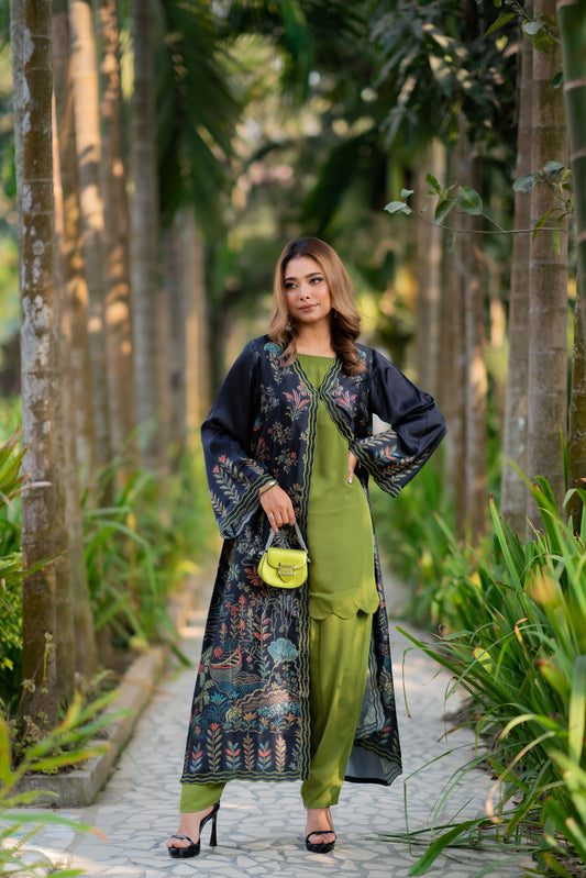 Midnight Garden Kurti Set