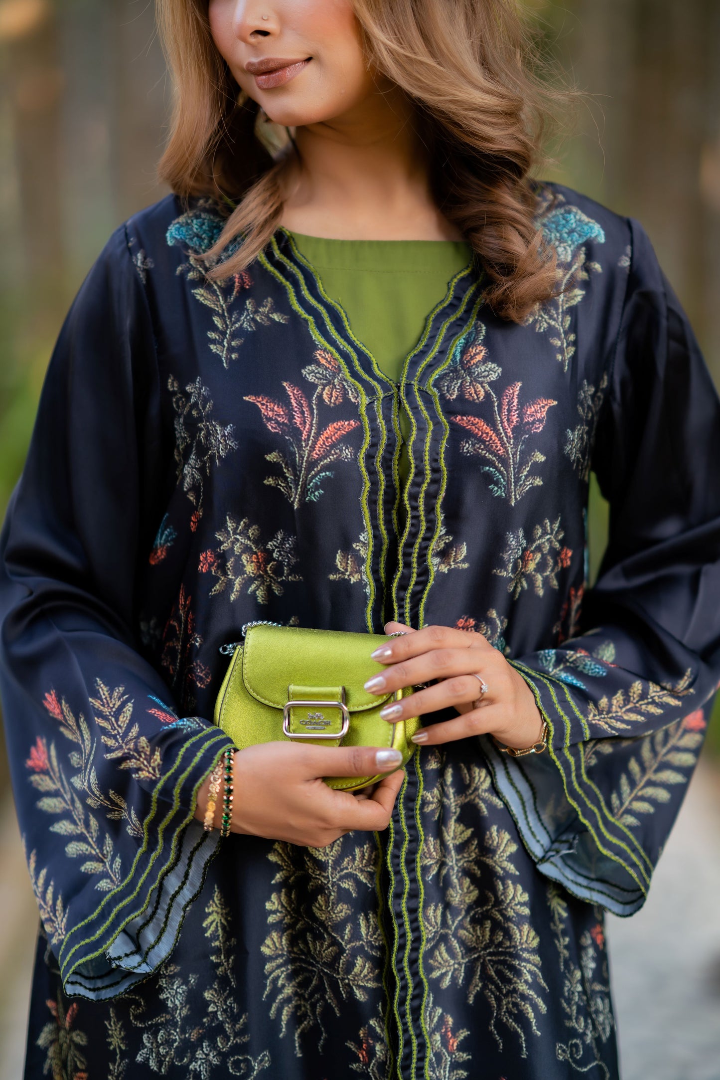 Midnight Garden Kurti Set