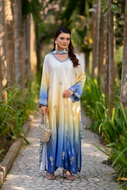 Sunset Ombre Elegance Three Piece  set