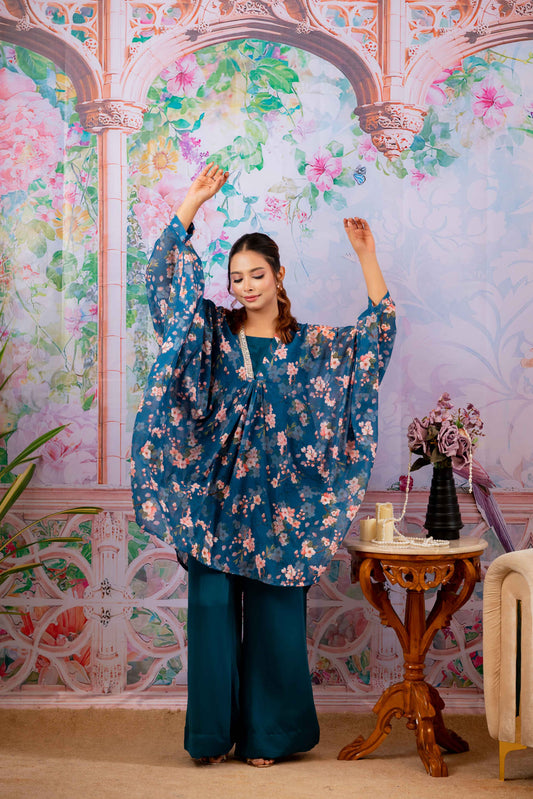 Midnight Blossom Kaftan Set