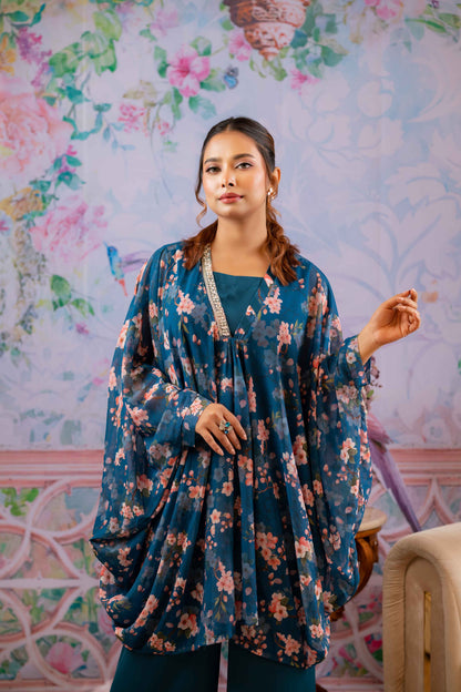 Midnight Blossom Kaftan Set