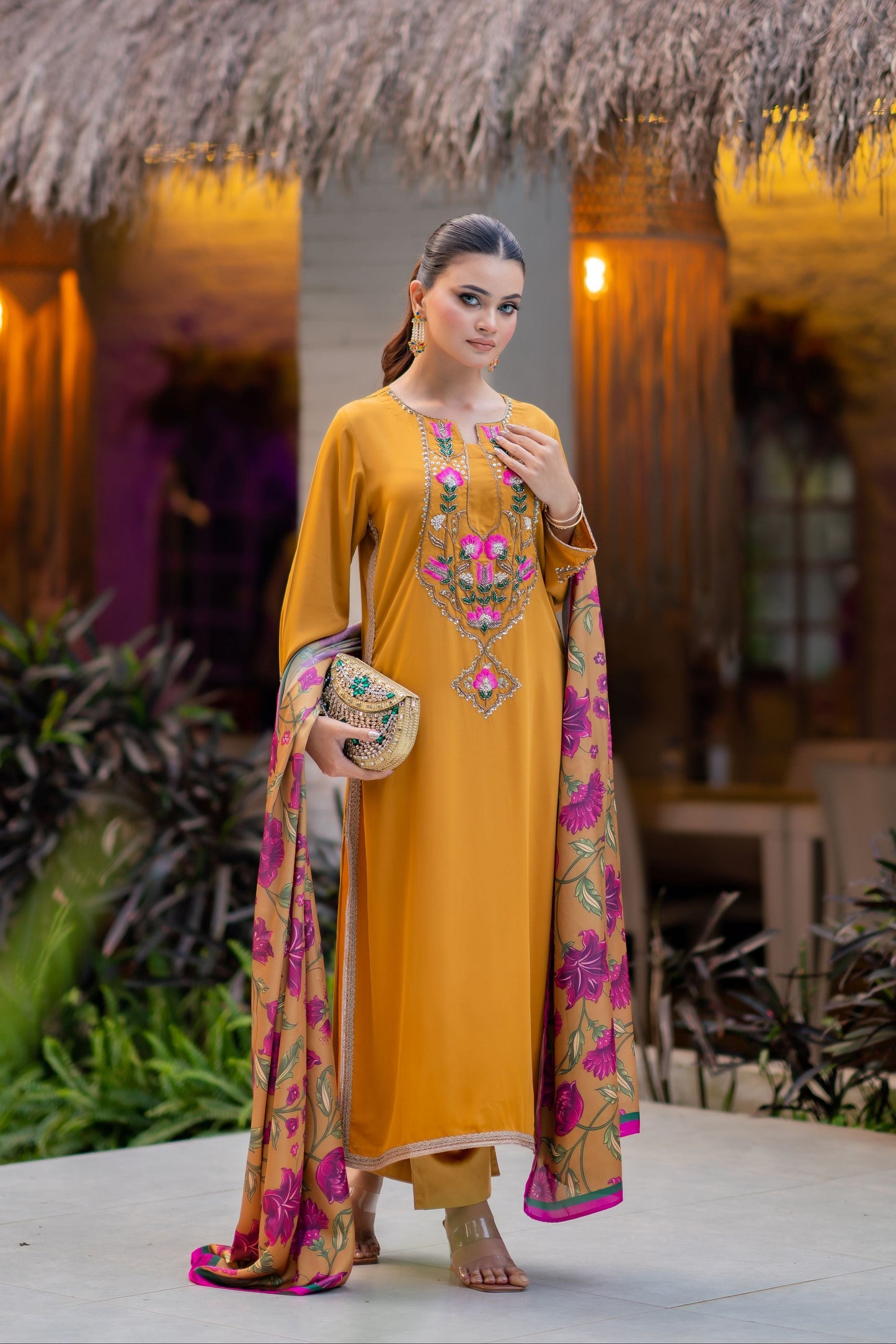 Golden Radiance in Bloom Three Piece  set