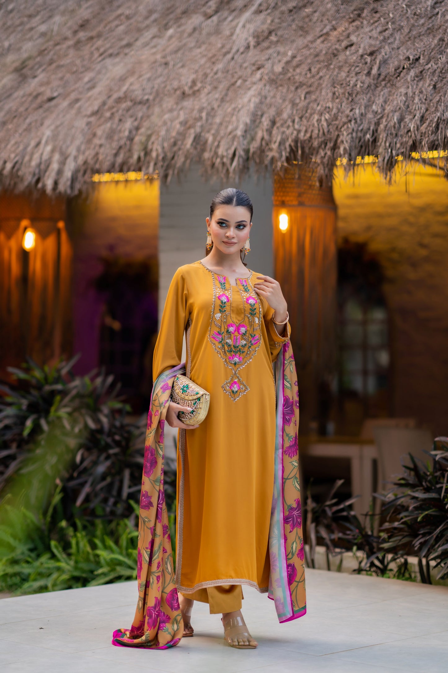 Golden Radiance in Bloom Three Piece  set