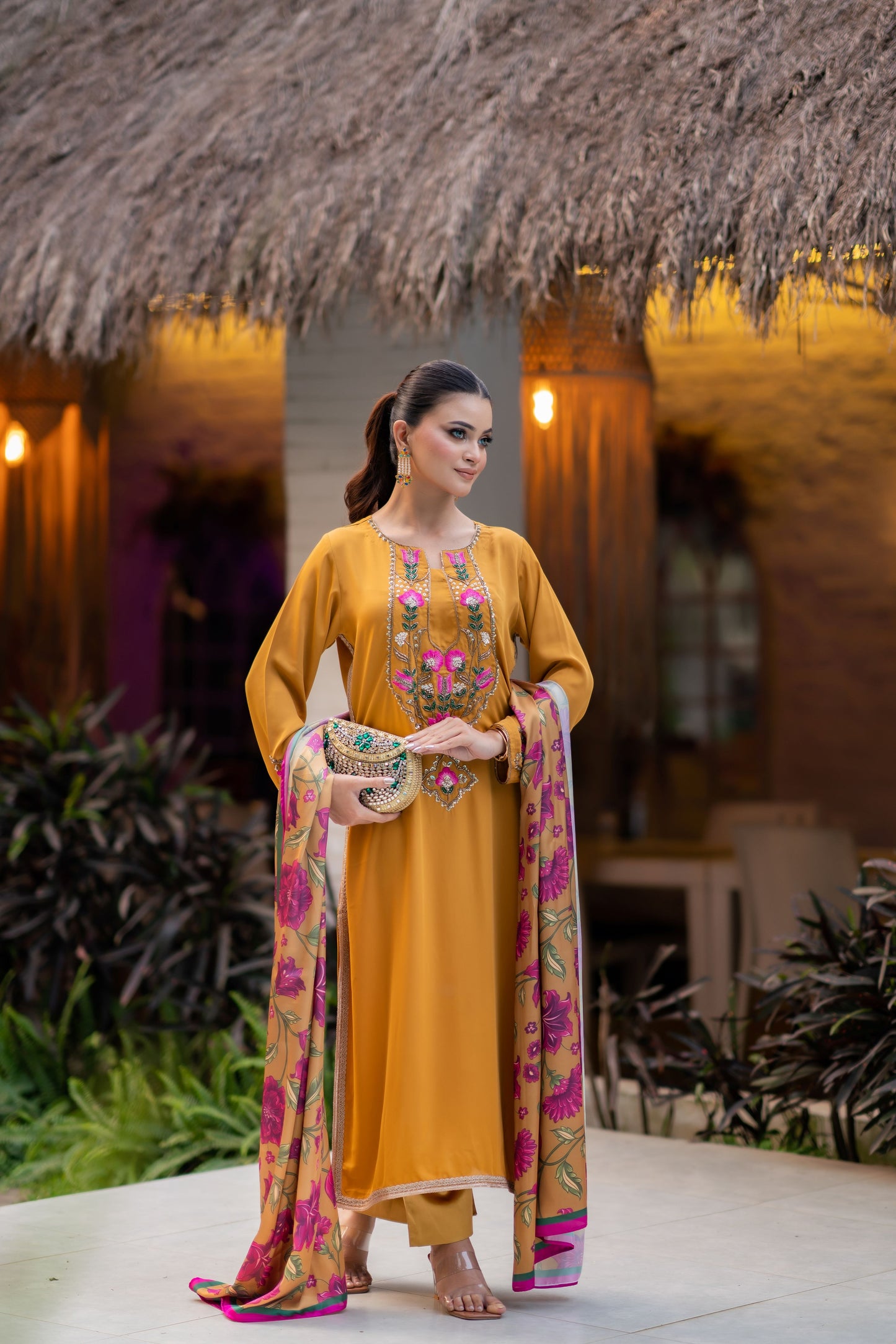 Golden Radiance in Bloom Three Piece  set