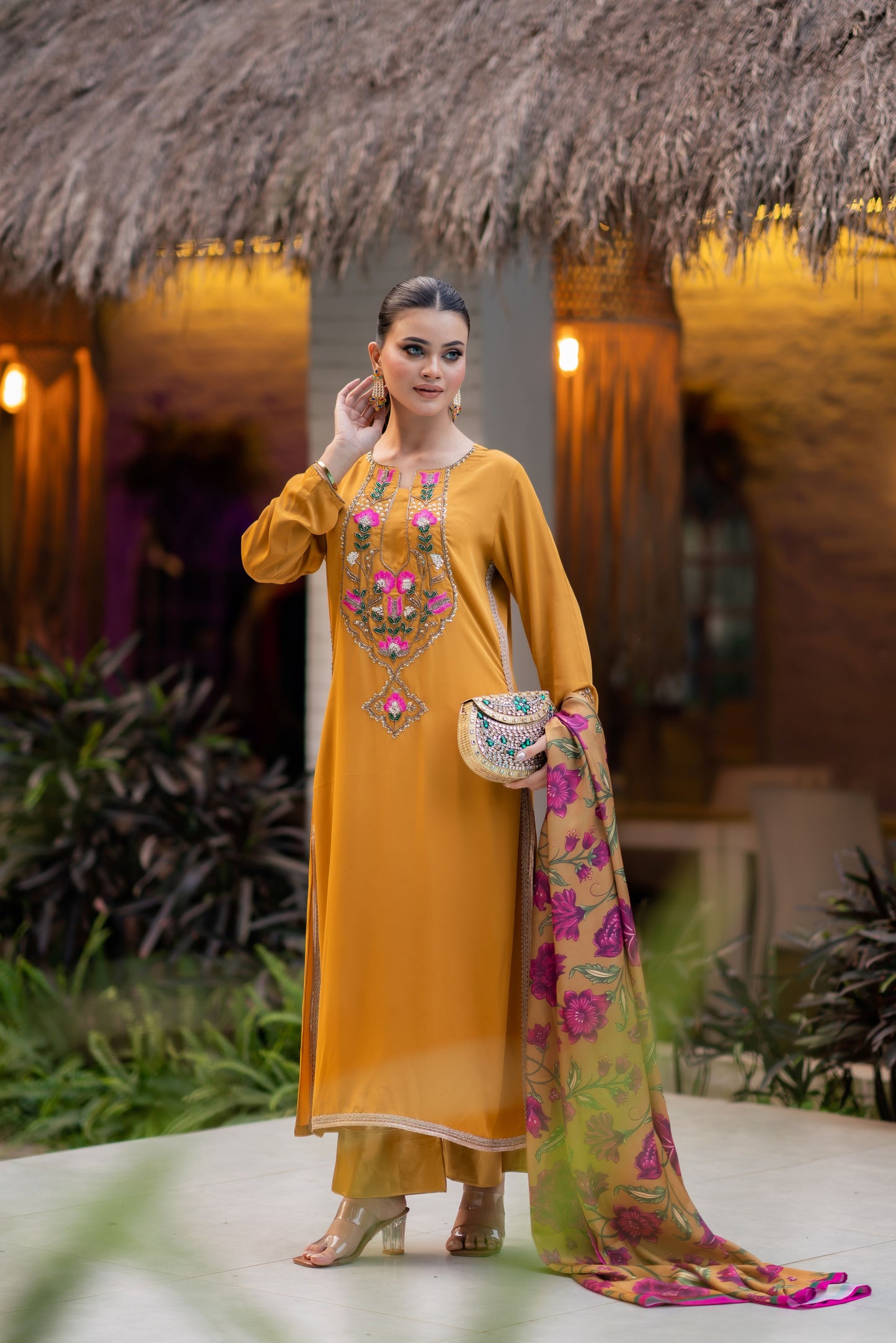 Golden Radiance in Bloom Three Piece  set
