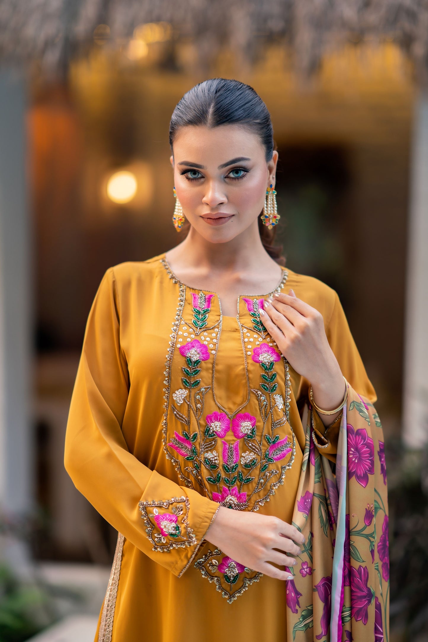 Golden Radiance in Bloom Three Piece  set