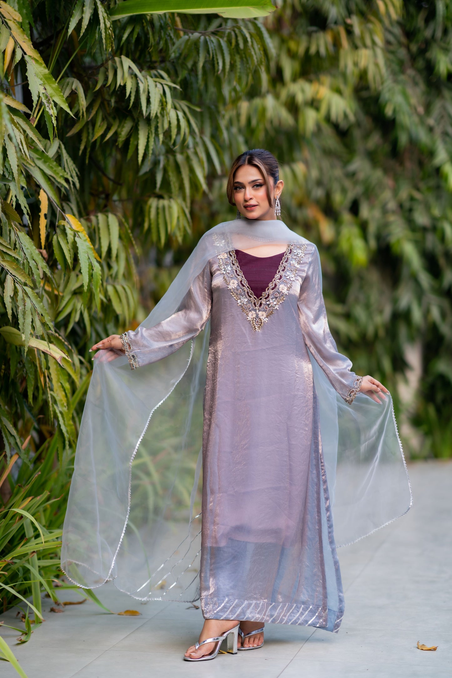 Moonlit Silver Grace Three Piece  Set