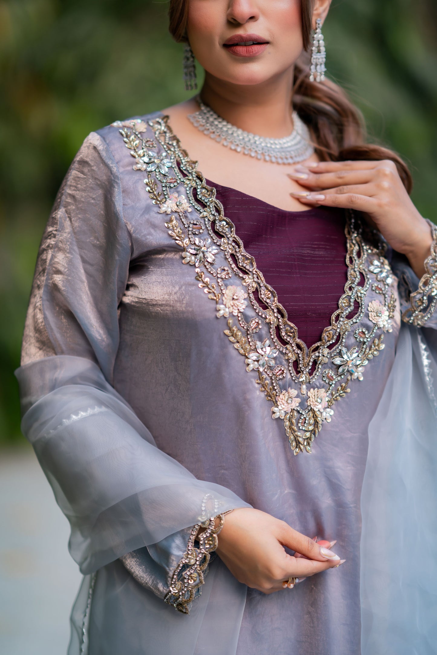 Moonlit Silver Grace Three Piece  Set