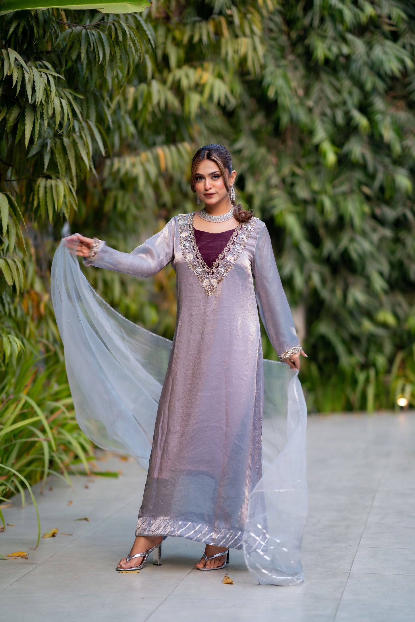 Moonlit Silver Grace Three Piece  Set