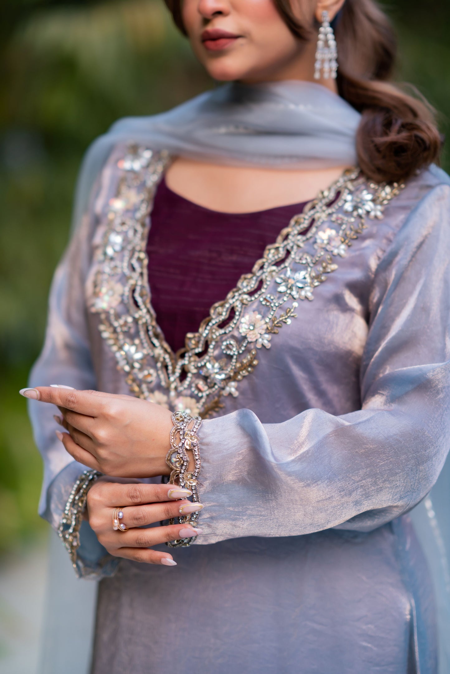 Moonlit Silver Grace Three Piece  Set