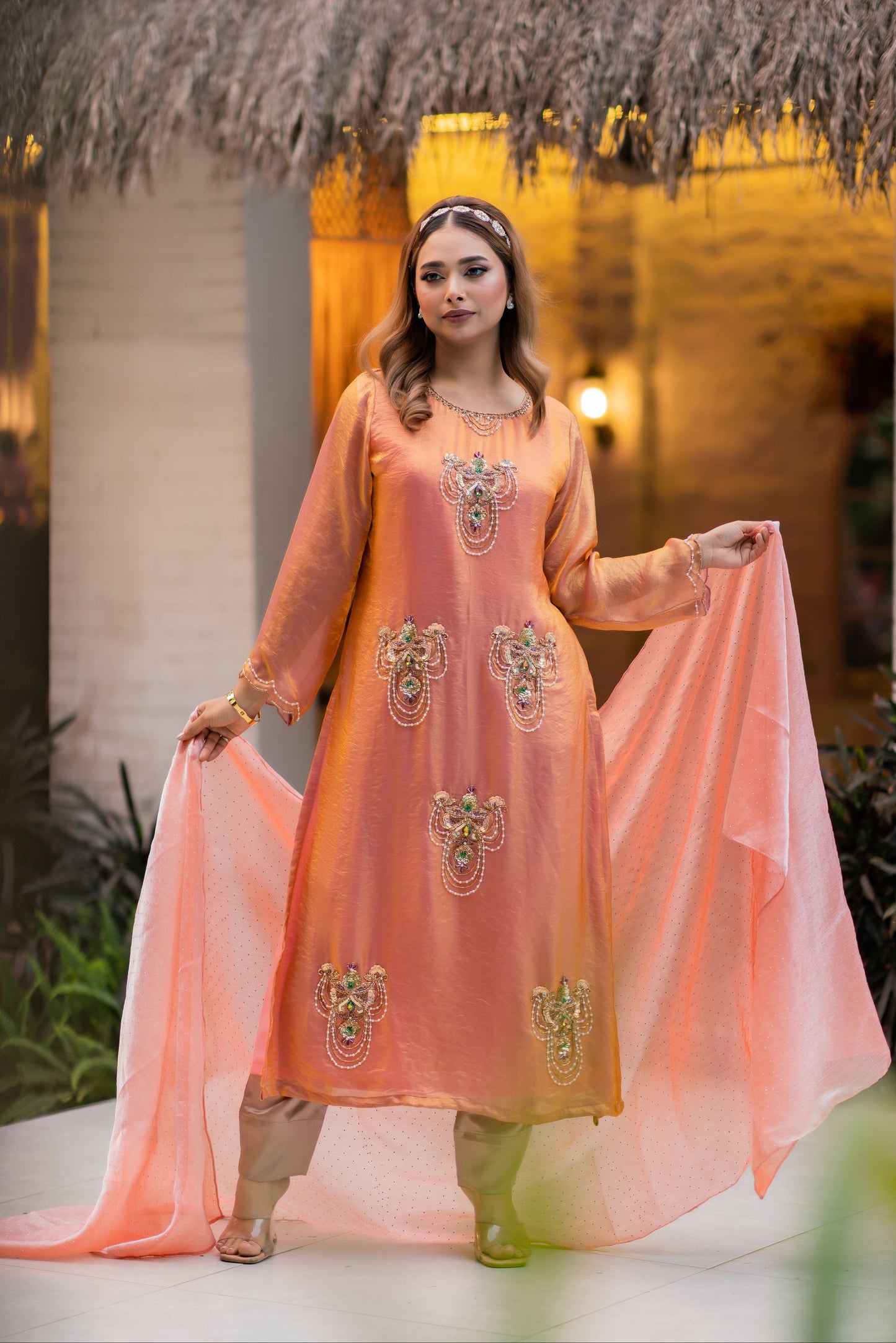 Sunset Peach Glow Three Piece  Set