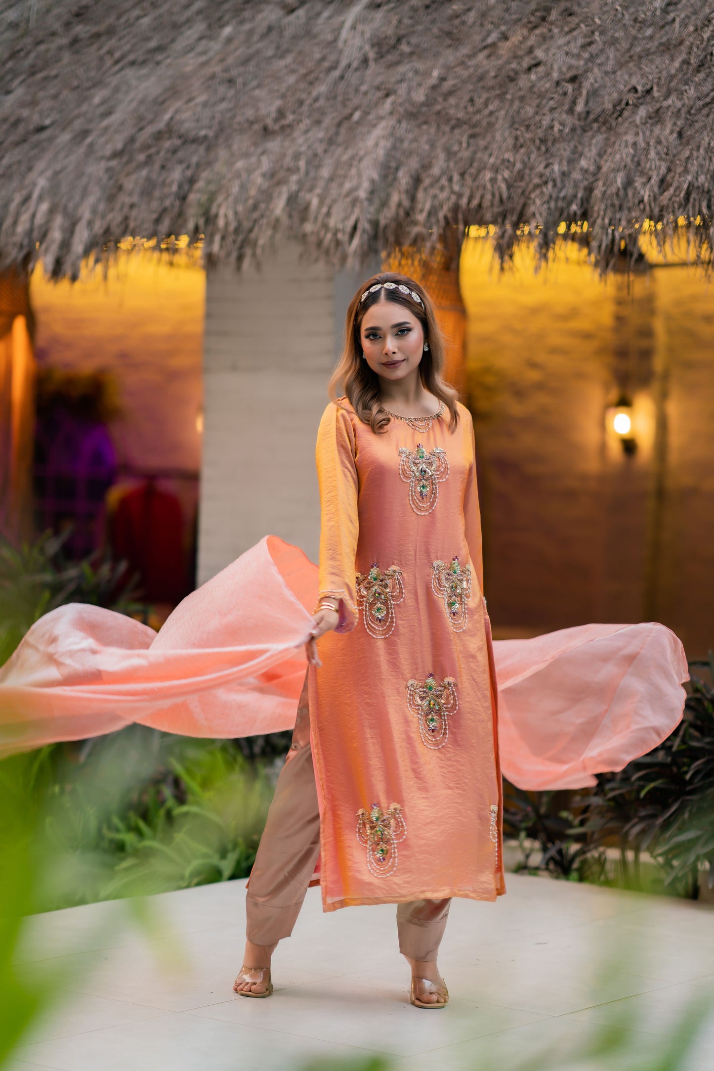 Sunset Peach Glow Three Piece  Set