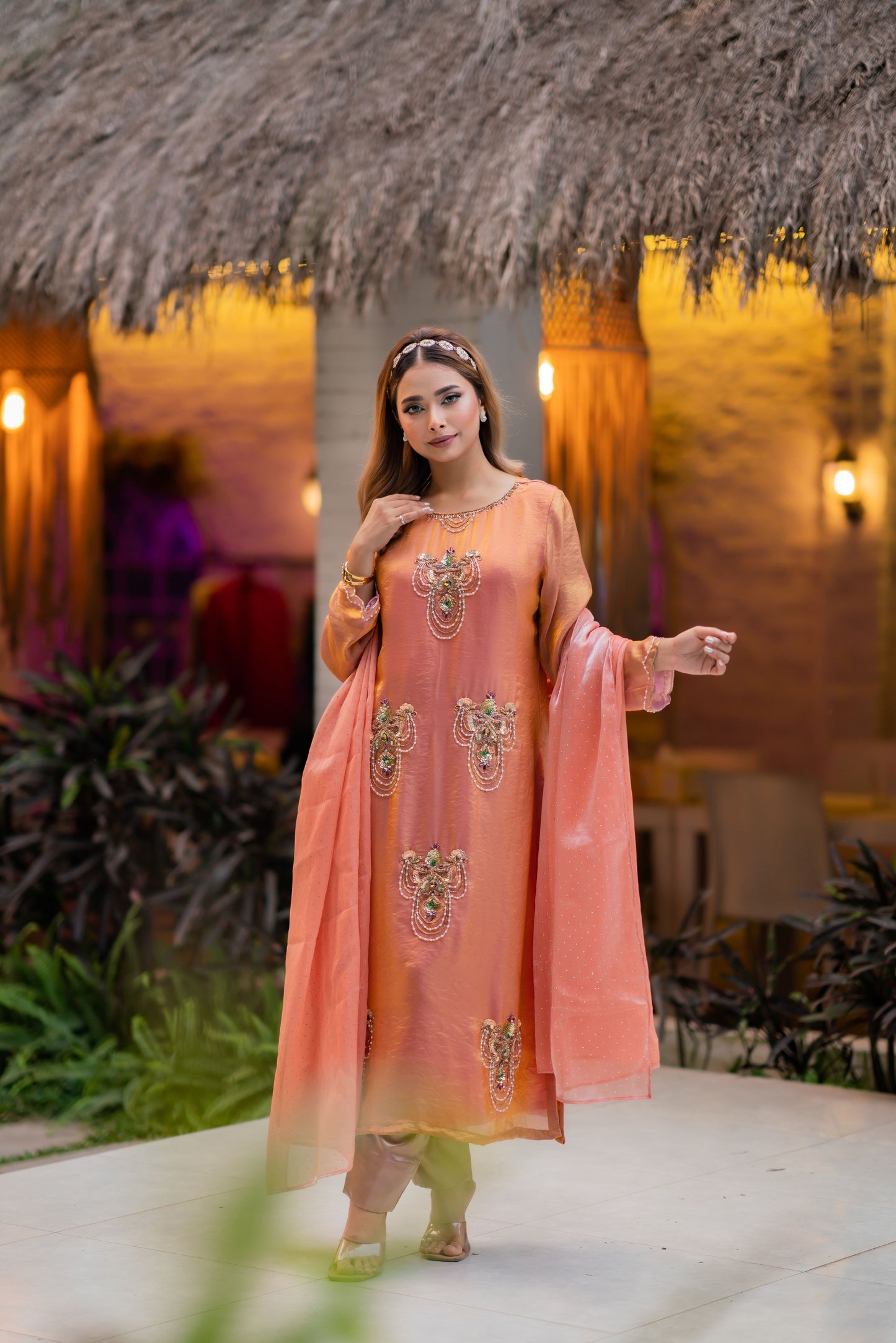 Sunset Peach Glow Three Piece  Set