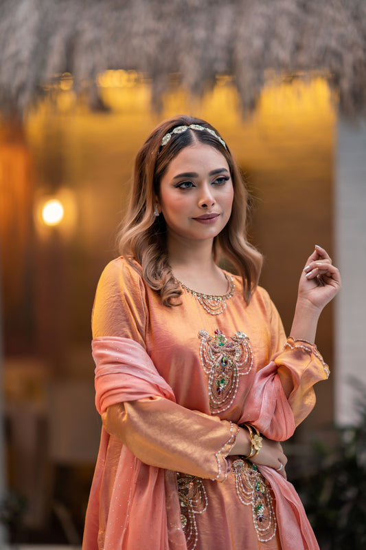 Sunset Peach Glow Three Piece  Set