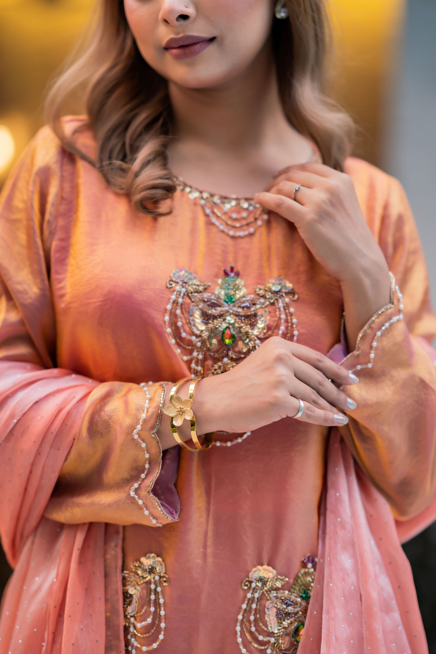 Sunset Peach Glow Three Piece  Set