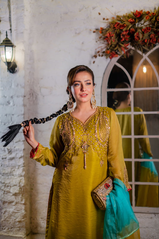 Saffron Jewel Radiance Three Piece  Set