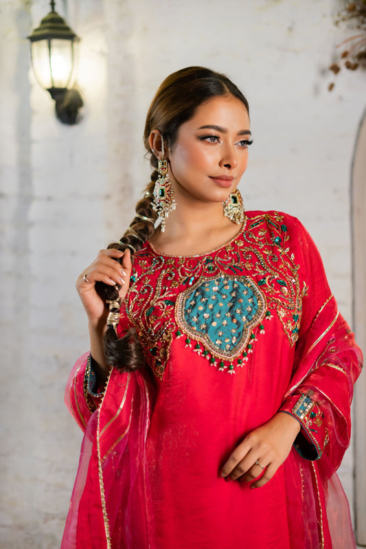 Crimson Royale Elegance Three Piece  Set