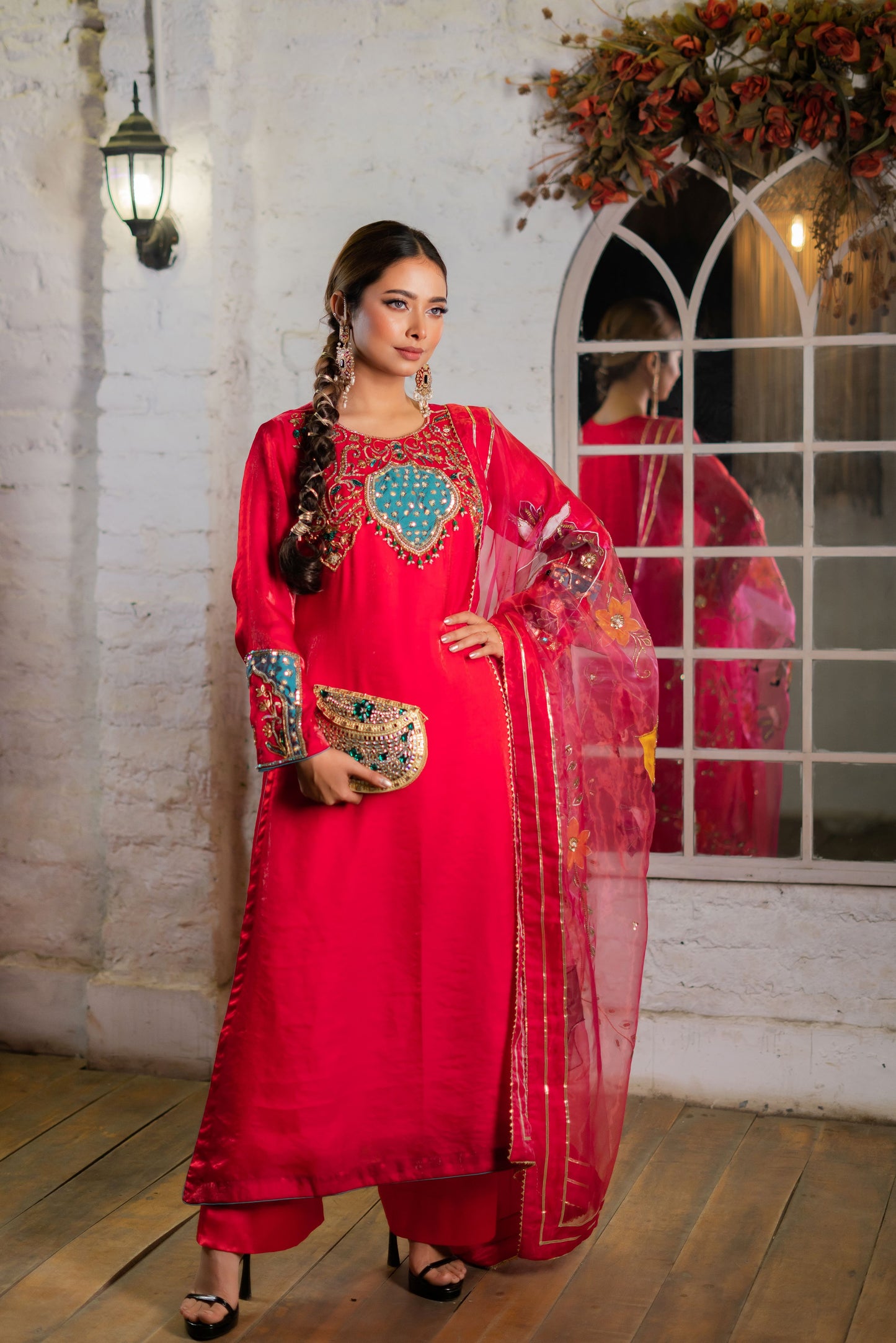 Crimson Royale Elegance Three Piece  Set