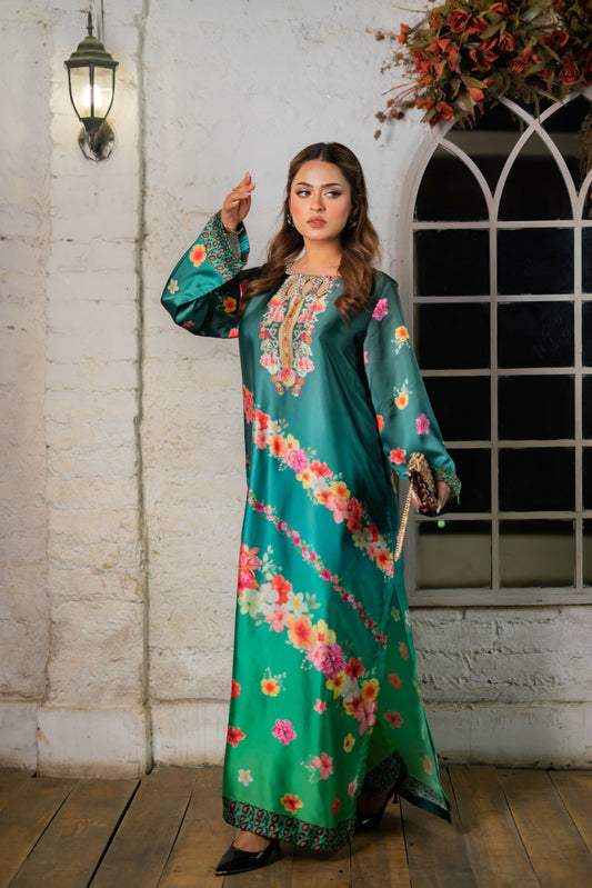 Emerald Garden Radiance Long Kameez And Pant