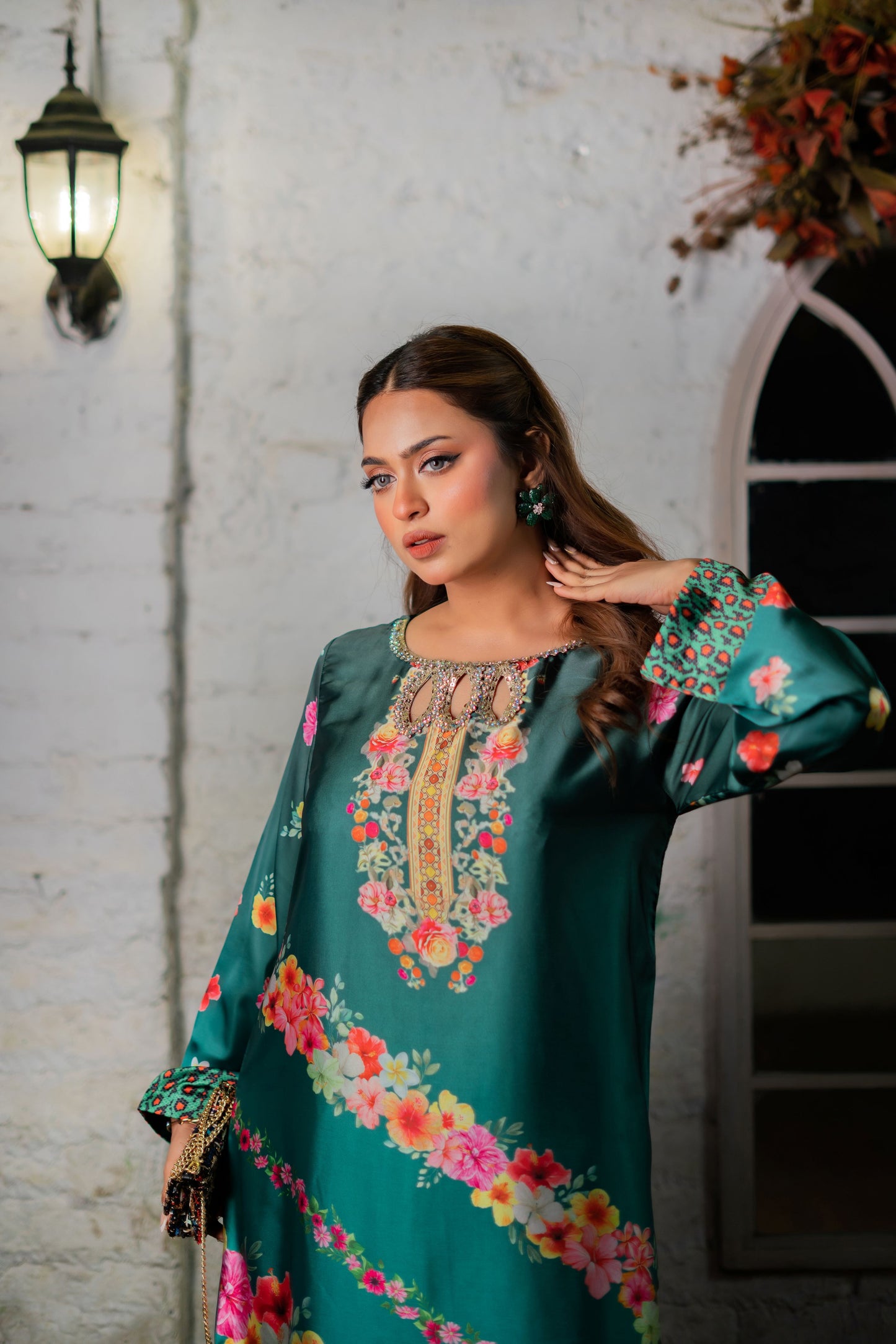 Emerald Garden Radiance Long Kameez And Pant