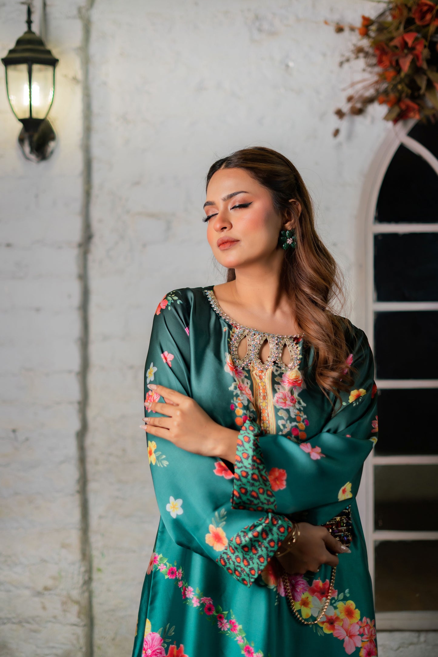 Emerald Garden Radiance Long Kameez And Pant